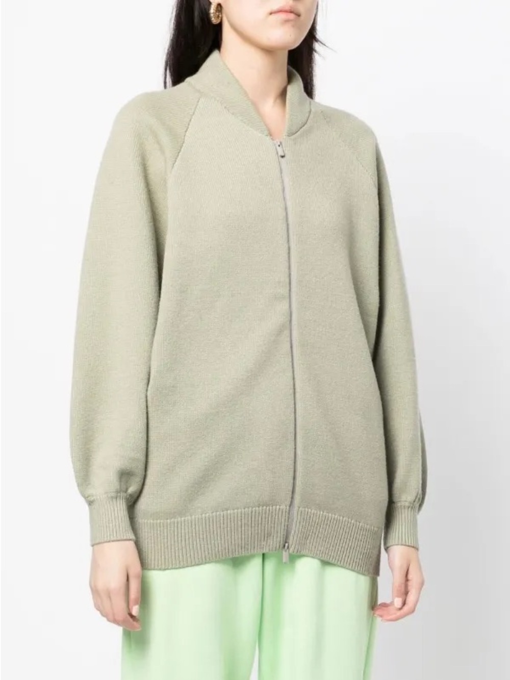 Fear of God Essentials Women’s Zip Up Knit Jacket Wheat Oversized M NWOT - Picture 8 of 12